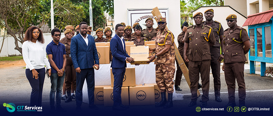 Coded Innovation Technology Services donates computers and projectors to the Ghana Prisons Service